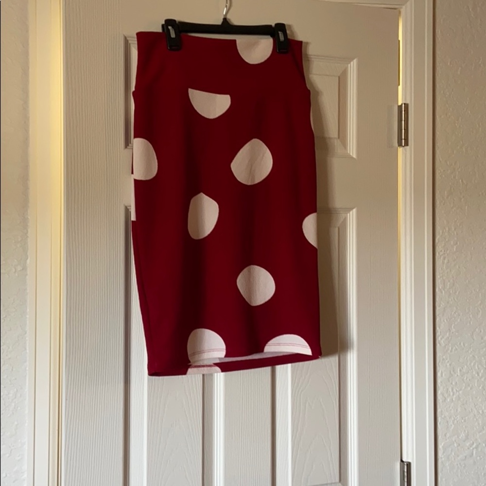 Lularoe Cassie skirt red/white polka dot